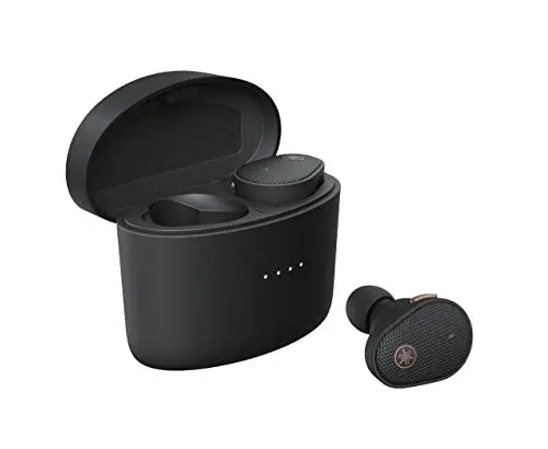 Produktbild: Yamaha TW-E5B True Wireless Earbuds – Ohrhörer in Ladecase mit True Sound, aptX Adaptive, Game Mode, Ambient Sound, Listening Care und eingebautem Mikrofon – In Schwarz