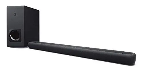 Produktbild: Yamaha YAS-209 Soundbar/TV Lautsprecher (mit integrierter Alexa Sprachsteuerung und kabellosem Subwoofer – mit 3D Surround Sound und Musikstreaming über Bluetooth) schwarz
