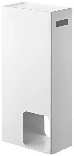 Produktbild: Yamazaki 3455 TOWER Toilettenpapierspender, weiß, Stahl, Minimalistisches Design, 23 x 12,5 x 48 cm (LxBxH)