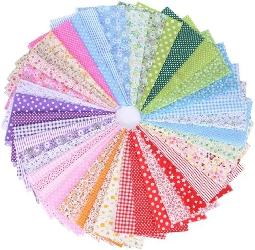 Produktbild: YAMLUO 42 Stück Stoffreste Stoffpaket 25 x 25 cm Bedruckter Baumwollstoff Meterware Stoffe zum Nähen Patchwork 100% Baumwolle Stoffflicken für Kleidung Vorhänge Bettwäsche DIY Basteln