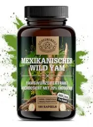 Produktbild: Yamswurzel -1000mg je Tagesdosis- WICHTIG: 10:1 Extrakt (=10000mg mex. Wild Yams) +20% Diosgenin I 180 Yamswurzel Kapseln Hochdosiert + Progesteron I Laborgeprüft -DE- SCHEUNENGUT®