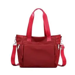 Produktbild: YANAIER Damen Handtaschen Schultertasche Wasserdicht Nylon Casual Multifunktionale Umhängetaschen Damen Hobos Schultertasche Shopper Tasche Burgund