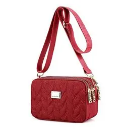 Produktbild: YANAIER Damen Handy Umhängetasche Schultertasche Wasserdicht Nylon kleine Tasche Handytaschen zum Umhängen Frauen Brieftasche Burgund