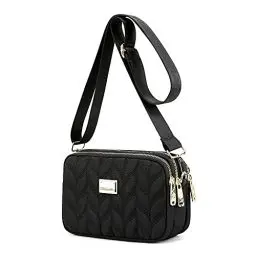 Produktbild: YANAIER Damen Handy Umhängetasche Schultertasche Wasserdicht Nylon kleine Tasche Handytaschen zum Umhängen Frauen Brieftasche Schwarz-1