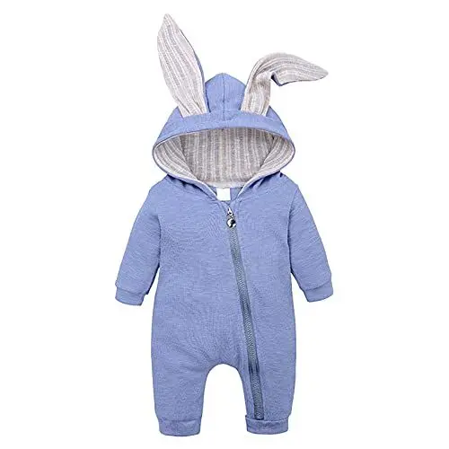Produktbild: YANFJHV Bodys Jungs Kapuze -Kleidungs-Kaninchen-Fester -Spielanzug&Jumpsuit (Light Blue, 6-9 Months)