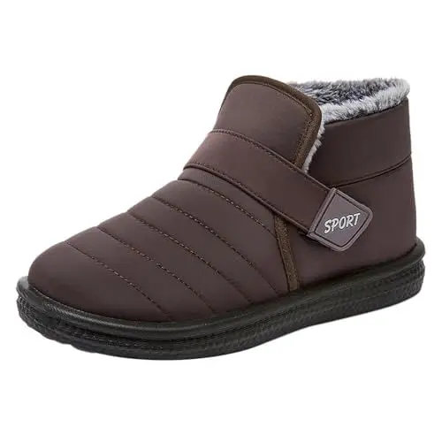 Produktbild: YANFJHV Damen Winter Warme, rutschfeste, kältebeständige Schneestiefel aus samtverdickter Baumwolle Latex Rot (Coffee, 36)