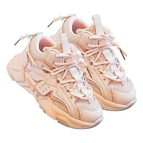Produktbild: YANFJHV Handball Schuhe Mädchen Solide Mesh Leichte Und Atmungsaktive Kinder Mode Vielseitige Casual Sport Schuhe (Pink, 28.5 Little Child)