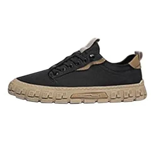 Produktbild: YANFJHV Herren und atmungsaktive Arbeitsschuhe alle Freizeitschuhe Sport Mode Freizeitschuhe Schuhe Größer compatible with Machen Herren 10 Cm (Black, 40)