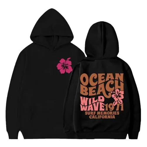 Produktbild: YANFJHV Kleidung Junge Spaß Floral Alphabet Print Hoodie Langarm Kleidung Sweatshirt (Black, 13-14 Years)