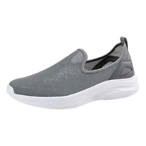 Produktbild: YANFJHV Mode Männer Mesh Atmungsaktiv Flache Leichte Bequeme Casual Herren Schuhe 43 Neu (Dark Gray, 43)