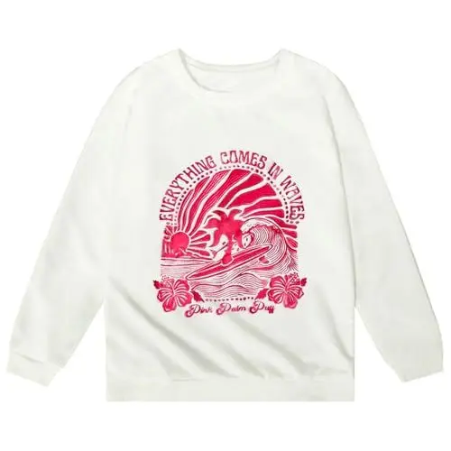 Produktbild: YANFJHV Sweatshirt Kleinkind Pullover-Shirt für Mädchen mittlerer und älterer Kinder mit Lockerem Rundhalsausschnitt und Langen Ärmeln (White, 4-5 Years)