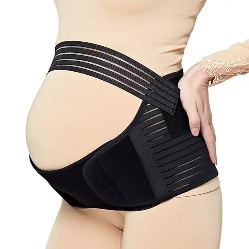 Produktbild: YANGUN Bauchgurt Schwangerschaft Stützgürtel, Schwangerschaftsgürtel, Mutterschaft Bauch Bands und Unterstützung, Bauchgurt Stützt Taille Rücken und Bauch(Schwarz, XXL)