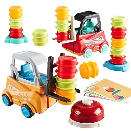 Produktbild: YANGUN Kinder Engineering Truck Gabelstapler Spielzeug, Bitte bleiben Sie ruhig, Gabelstaplertransportspiel, Engineer Forklift Transport Game für Kinder ab 3 Jahren