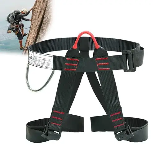 Produktbild: YANGUN Klettergurt, Bergsteiger-Klettergurt, Klettergurte Befestigender Klettergut, Halbkörpergurt, Verstellbarer Halbkörpergurt Sicherheitsgurt Taille für Bergsteigen Sportklettern Baumklettern