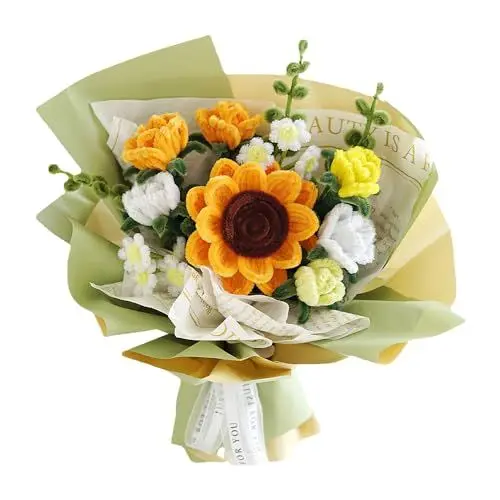 Produktbild: YANGUN Pfeifenputzer Zum Basteln, Pfeifenreiniger für Sonnenblumensträußen, Bastelprojekte und Dekorationen (Gelb-Sonnenblume)