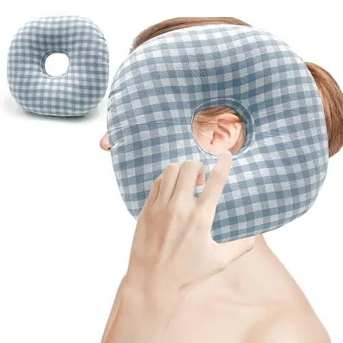 Produktbild: YANGUN Piercing Kissen mit Loch, Donut Kissen für Ohr Gegen Ohrenschmerzen, Piercing Kissen Ohrkissen, Piercing Kissen für Seitenschläfer, 30 cm Ohrlochkissen, Ohrkissen Piercing für Ohrenschmerzen