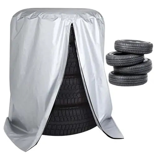 Produktbild: YANGUN Universale Reifenabdeckung für 4, Reifenabdeckung, wasserdichte Reifentasche, Reifentasche für 4 Autoreifen,Auto Reifentaschen Set, Wasserdicht UV-Schutz ​reifensack, 82x120cm