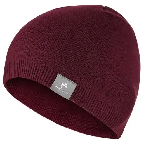 Produktbild: YANIKY Strickmütze Damen Thermo Winter Mütze Herren Beanie Mütze Weich Sportmütze Atmungsaktiv Wintermütze für Herren und Damen (Weinrot)