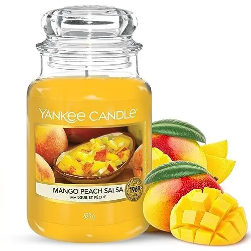 Produktbild: Yankee Candle Duftkerze im Glas (groß) | Mango Peach Salsa | Brenndauer bis zu 150 Stunden | Perfekt zum Muttertag | Geschenke für Frauen