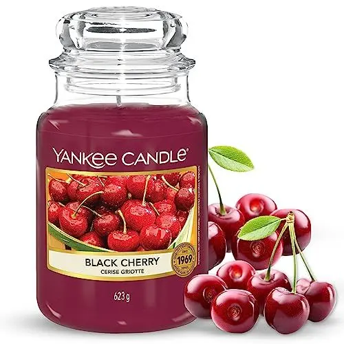 Produktbild: Yankee Candle Duftkerze im Glas (groß) | Black Cherry | Kerze mit langer Brenndauer bis zu 150 Stunden | Perfekt zum Muttertag | Geschenke für Frauen
