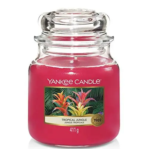 Produktbild: Yankee Candle Duftkerze im Glas (mittelgroß) | Tropical Jungle | Brenndauer bis zu 75 Stunden