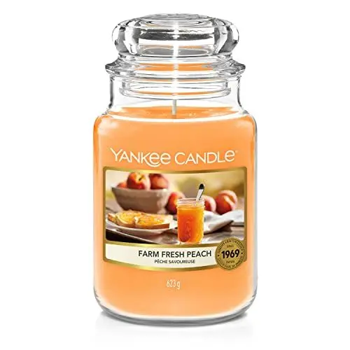 Produktbild: Yankee Candle Farm Fresh Peach Duftkerze, Glas, Orange, 10.7 cm, Groß