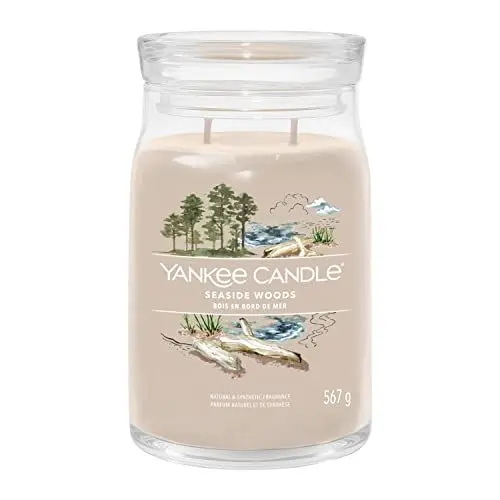 Produktbild: Yankee Candle Signature Duftkerze | große Kerze mit langer Brenndauer „Seaside Woods“ | Soja-Wachs-Mix | Perfekte Geschenke für Frauen