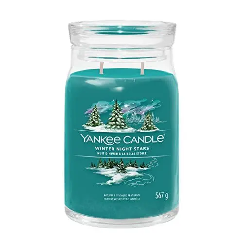 Produktbild: Yankee Candle Signature Duftkerze ·· große Kerze mit langer Brenndauer „Winter Night Stars“ ·· Soja-Wachs-Mix