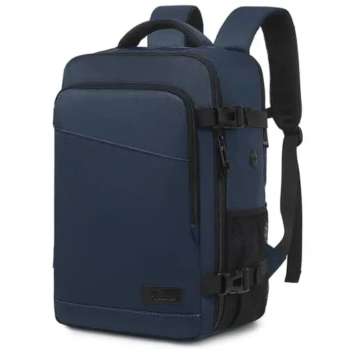 Produktbild: Yankony Handgepäck Rucksack 40x20x25 für Ryanair Reiserucksack für Flugzeug 14 Zoll Laptopfach Wasserdicht & Diebstahlsicher Schulrucksack für Herren Damen, Dunkelblau
