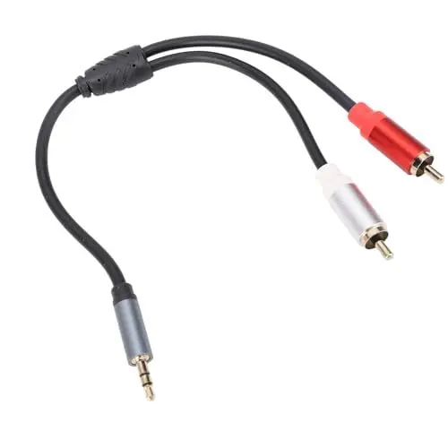 Produktbild: Yanmis 3,5 Mm Bis 2 Männliches Audiokabel, 30 Cm Stereo -Audioadapter 3,5 Mm Bis 2 AV -Soundkabel -Standard -Aux -Jack -Y -Splitter für Tablets, MP3 -Player, CD -Player, Laptops