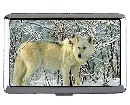 Produktbild: Kreativer Aufbewahrungskoffer, Tierwolfschneeszene Namenskartenhalter