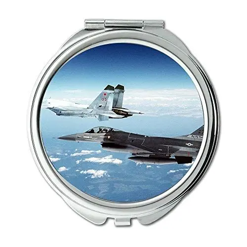 Produktbild: YENDOSTEEN Militärflugzeug Bilder frei, Spiegel, Compact Mirror, Street Fighter 2 der Zeichentrickfilm, Taschenspiegel, tragbare Spiegel