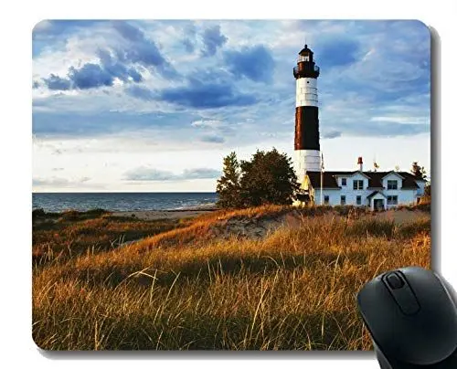 Produktbild: Yanteng Naturkautschuk-Mauspad mit künstlichem Leuchtturm-Tisch Bedruckt - genähte Kanten