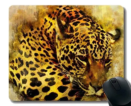 Produktbild: Yanteng Personalisierte Mauspads, Leopard-Aquarell wildes Mousepad Rutschfester Gummi