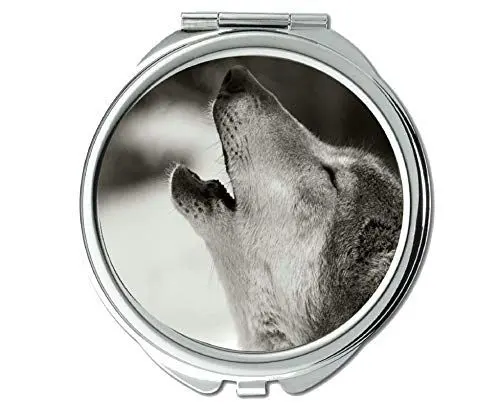 Produktbild: YENDOSTEEN Spiegel, Kleiner Spiegel, Taschenspiegel mit Tierwolfphysik, 1 X 2X Vergrößerung