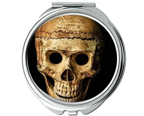Produktbild: Yanteng Spiegel, runde Spiegel, schädel Halloween Menschen Maske Dummy, taschenspiegel, 1 X 101X Vergrößerung