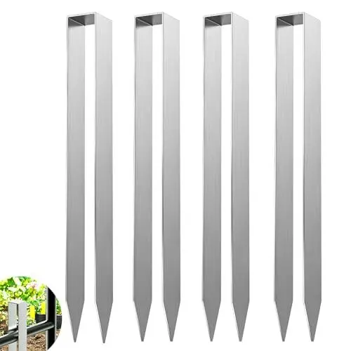 Produktbild: YAOBLUESEA 4PCS Bodenanker für Rosenbogen Befestigung Rosenbogen Silber U-förmige Erdanker Bodenanker Grow 300x29x21mm Bodenanker für Rosenbogen Erdnagel Erdanker aus legiertem Stahl Heringe