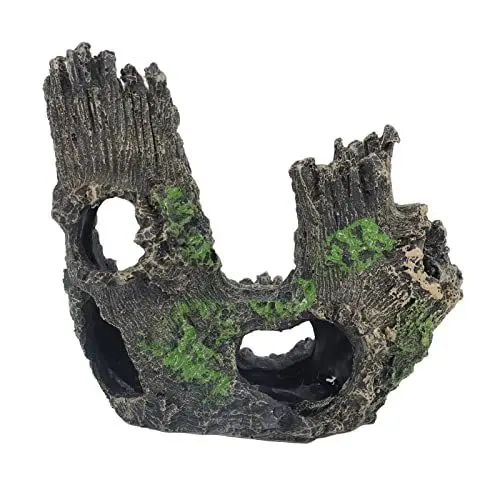 Produktbild: yaogohua Aquarium Landschaft Baumstumpf Ornament Aquarium Stamm Loch Exquisite Garnelen Ausweichen Haus Hohl Betta Cichlid Höhle Felsen Baum Loch Harz Handwerk Dekorationen