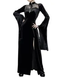 Produktbild: YAOHUOLE Schwarzes Halloween Kleid Vampir Kostüm Damen Halloween Kostüm Damen Sexy Gothic Halloween Kleid Halloween Kostüm Damen Schwarze 2XL