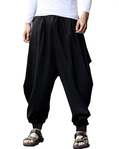 Produktbild: YAOHUOLE Haremshose für Herren, Sporthose, Haremshose, lässig, Haremshose, Herren, Schwarz , 56