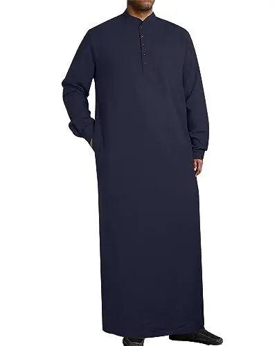 Produktbild: YAOHUOLE Gebetskleidung Für Männer Islam Arabische Kleidung Kaftan Herren Islam Kleidung Herren Dunkelblau XL
