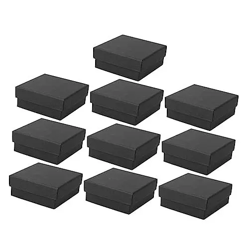 Produktbild: Yardenfun 10er-pack Schmuckverpackungskoffer Schwarzer Karton Halskette Ohrring Aufbewahrungsbox Modeschmuck Vitrine