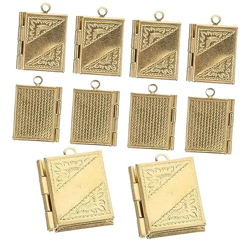 Produktbild: Yardenfun Schmuckanhänger 10er-packung Kupfer-buch-medaillon- Für Halsketten Armbänder Foto-medaillons Uhren-medaillons