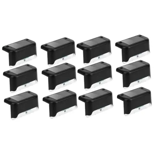 Produktbild: Yardenfun 12 Stk Schritt Licht Wandleuchte led ligts solarleuchtem space saver genschenkideen Treppenlichter im Freien Outdoor- Outdoor-Solarleuchte Solar- Zaunlichter Deckslichter PVC