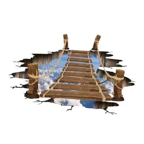 Produktbild: Yardenfun Pvc 3d Holzbrücke Bodenpapier Wohnzimmer - Matte Home Dekorative Bodenmatte