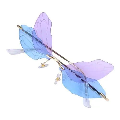 Produktbild: Yardenfun Flügel- randlos unregelmäßiges Flügel-Design Metallmaterialien modische Unisex- bequem für langes Tragen