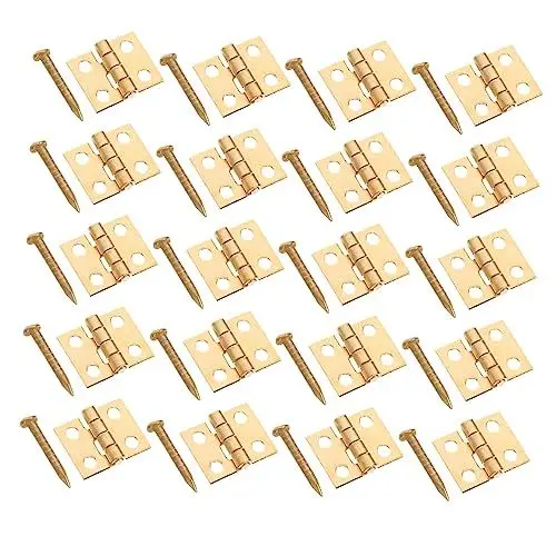 Produktbild: Yardenfun 1 Satz Kupfer Scharnier Innentürscharniere Mini-scharniere Mini-zubehör Hochleistungsscharniere Diy Winzige Scharniere Kabinett Austausch Von Retro-scharnieren Golden Messing