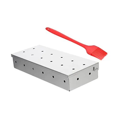 Produktbild: Yardenfun 1 Satz Raucherbox Grillzubehör Saucenpinsel Bürste Zum Braten Von Fleisch Grillölbürste Speiseölpinsel Räucherofen Für Holzkohlegrill Pelletgrills BBQ-Box Rostfreier Stahl Oben