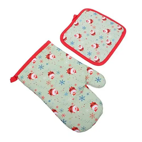Produktbild: Yardenfun 1 Set Weihnachts Ofenhandschuhe Handschuh Topflappen Topflappen Aus Baumwolle Isolierte Hot Pads Karierte Ofenhandschuhe Dekorative Weihnachts Tischsets Weihnachts