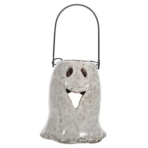 Produktbild: Yardenfun 1pc Halloween Keramik Kerzenhalter Aushöhlen Tischplatte Für Party Für Veranda Baum Hof ​​Wohnzimmer